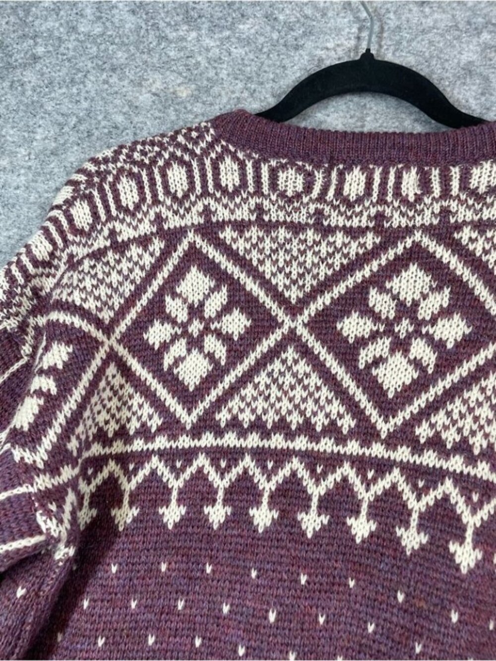 James Pringle Weavers Wool Cardigan Purple Nordic Fair Isle Cottagecore Medium - Picture 13 of 15